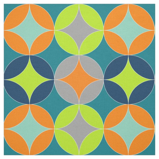 Moderne middencirkels geometrisch patroon stof (Swatch)