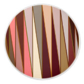 Moderne middendriehoeken, bruin, beige en koraal keramische knop (Voorkant)