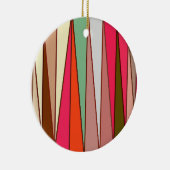 Moderne middendriehoeken, Taupe & Fuchsia Pink Keramisch Ornament (Rechts)