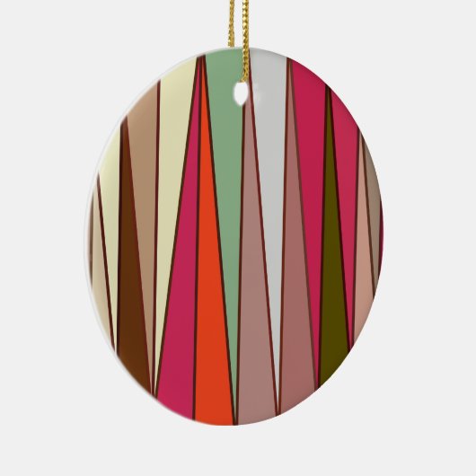 Moderne middendriehoeken, Taupe & Fuchsia Pink Keramisch Ornament (Rechts)