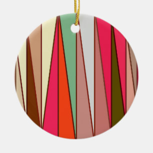 Moderne middendriehoeken, Taupe & Fuchsia Pink Keramisch Ornament