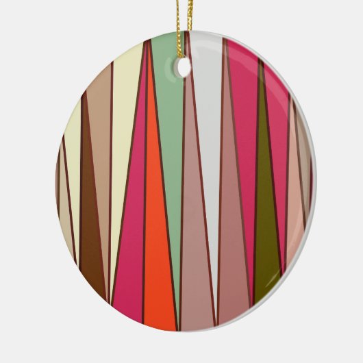 Moderne middendriehoeken, Taupe & Fuchsia Pink Keramisch Ornament (Links)