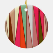 Moderne middendriehoeken, Taupe & Fuchsia Pink Keramisch Ornament (Achterkant)