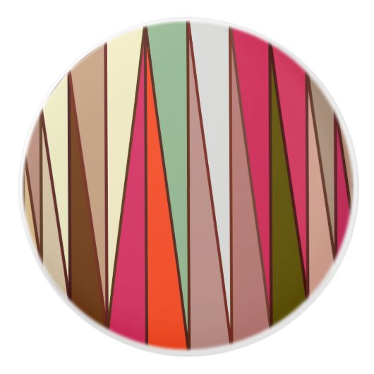 Moderne middendriehoeken, Taupe & Fuchsia Pink Keramische Knop (Voorkant)