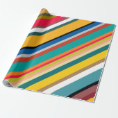 Moderne middeneeuwse strips cadeaupapier (Uitgerold)