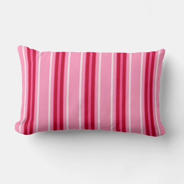 Moderne middenstaven, roze en Bourgogne Kussen (Voorkant)