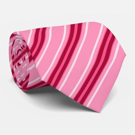 Moderne middenstaven, roze en Bourgogne Stropdas (Opgerold)