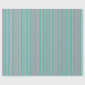 Moderne middenstrepen, grijs en Turquoise Cadeaupapier (Vlak)