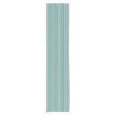 Moderne middenstrepen, grijs en Turquoise Korte Tafelloper (Voorkant)
