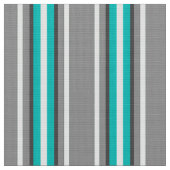Moderne middenstrepen, grijs en Turquoise Stof (Close Up)