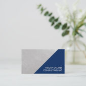 Moderne middernacht blauwe fiets, Silver Geometric Visitekaartje (Staand voorkant)