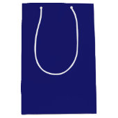 Moderne Midnight Blue Plain Solid kleur Medium Cadeauzakje (Voorkant)