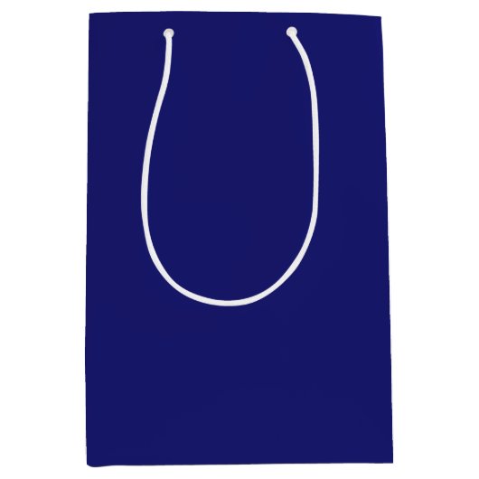 Moderne Midnight Blue Plain Solid kleur Medium Cadeauzakje (Voorkant)
