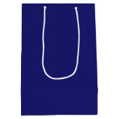 Moderne Midnight Blue Plain Solid kleur Medium Cadeauzakje (Achterkant)