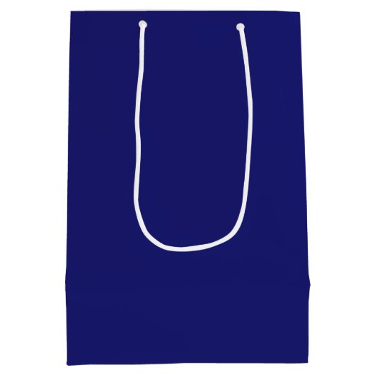 Moderne Midnight Blue Plain Solid kleur Medium Cadeauzakje (Achterkant)