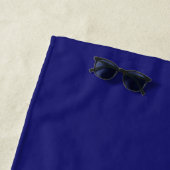 Moderne Midnight Blue Plain Solid kleur Strandlaken (In situ)