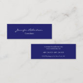 Moderne midnight Blue Plain Uniek Slim Mini Visitekaartje (Voorkant / Achterkant)