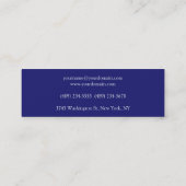 Moderne midnight Blue Plain Uniek Slim Mini Visitekaartje (Achterkant)