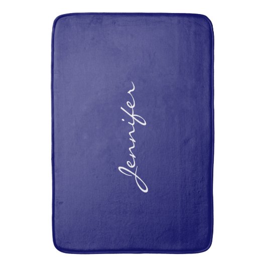 Moderne midnight Blue Plain Unieke Badmat (Voorkant Verticaal)