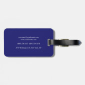 Moderne midnight Blue Plain Unieke Bagagelabel (Achterkant horizontaal)