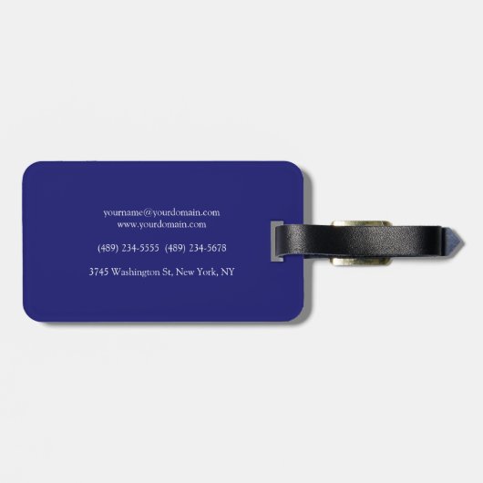 Moderne midnight Blue Plain Unieke Bagagelabel (Achterkant horizontaal)