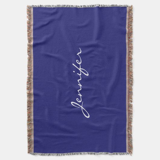 Moderne midnight Blue Plain Unieke Deken (Voorkant Verticaal)