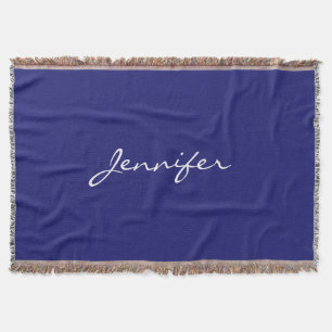 Moderne midnight Blue Plain Unieke Deken