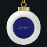 Moderne midnight Blue Plain Unieke Keramische Bal Ornament<br><div class="desc">U kunt alle informatie op het gemakkelijk vervangen door uw eigen informatie. Alles wat u voor dit moet doen is de verpersoonlijkingsverbindingen op het recht te gebruiken.</div>