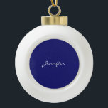 Moderne midnight Blue Plain Unieke Keramische Bal Ornament<br><div class="desc">U kunt alle informatie op het gemakkelijk vervangen door uw eigen informatie. Alles wat u voor dit moet doen is de verpersoonlijkingsverbindingen op het recht te gebruiken.</div>