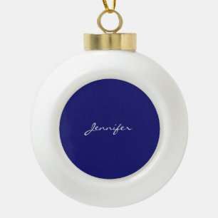 Moderne midnight Blue Plain Unieke Keramische Bal Ornament