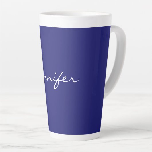 Moderne midnight Blue Plain Unieke Latte Mok (Rechterhoek)