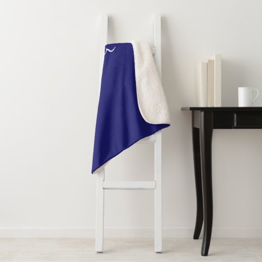 Moderne midnight Blue Plain Unieke Sherpa Deken (In situ)