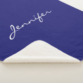 Moderne midnight Blue Plain Unieke Sherpa Deken (3/4)