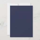 Moderne Midnight Blue Redactioneel Kleine Letters Save The Date (Achterkant)