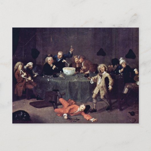 Moderne midnight-discussie door Hogarth William Briefkaart (Voorkant)