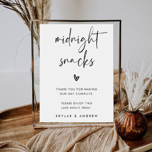 Moderne Midnight Snacks Tas Dessert Bar Teken Poster