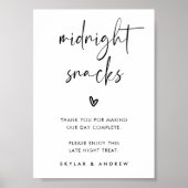 Moderne Midnight Snacks Tas Dessert Bar Teken Poster (Voorkant)