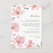 Moderne Midzomer Waterverf Floral Hartelijk dank Bedankkaart (Voorkant)