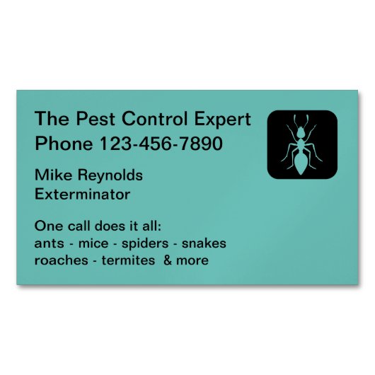 Moderne mierensymbool ongediertebestrijding magnetisch visitekaartje (Voorkant)