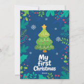 Moderne “Mijn Eerste Kerstmis” Baby Fotokaart Feestdagenkaart (Achterkant)