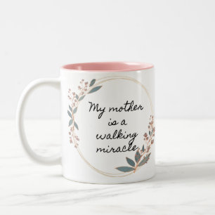Moderne Mijn Moeder is een Wandelend Mirakel Koffi Tweekleurige Koffiemok