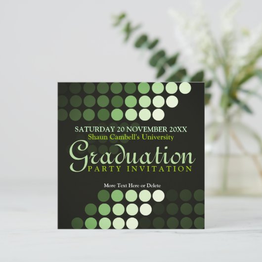 Moderne milieu (groene) Uitnodiging van het Afstud (Staand voorkant)