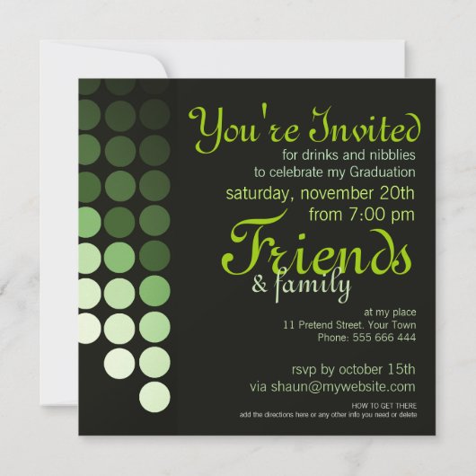Moderne milieu (groene) Uitnodiging van het Afstud (Achterkant)