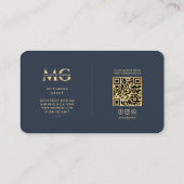 Moderne milieuwetenschapper Monogram Blauw Visitekaartje (Achterkant)