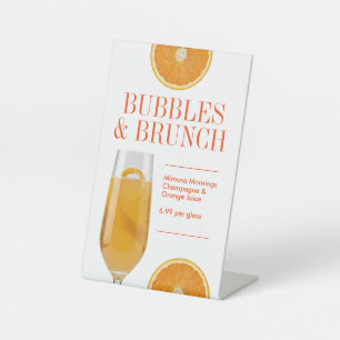 Moderne Mimosa Cocktailbar of Tafel Brunch LTO Reclamebord Met Voetstuk