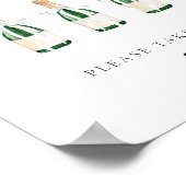 Moderne mini Champagne-flessen met elegant script Poster (Hoek)