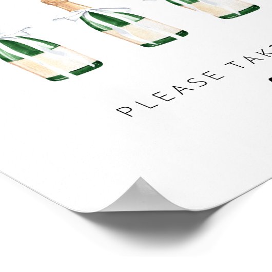 Moderne mini Champagne-flessen met elegant script Poster (Hoek)