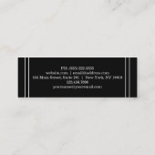 Moderne Mini Simple Black Professional Visitekaartje (Achterkant)