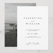 Moderne minialistische Romantische Script-foto-bru Kaart (Voorkant / Achterkant)