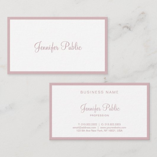 Moderne miniatuur script minimalistisch elegant sl visitekaartje (Voorkant / Achterkant)